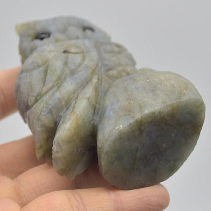 Labradorite Crystal Carved Owl - 10cm - 238 grams #13