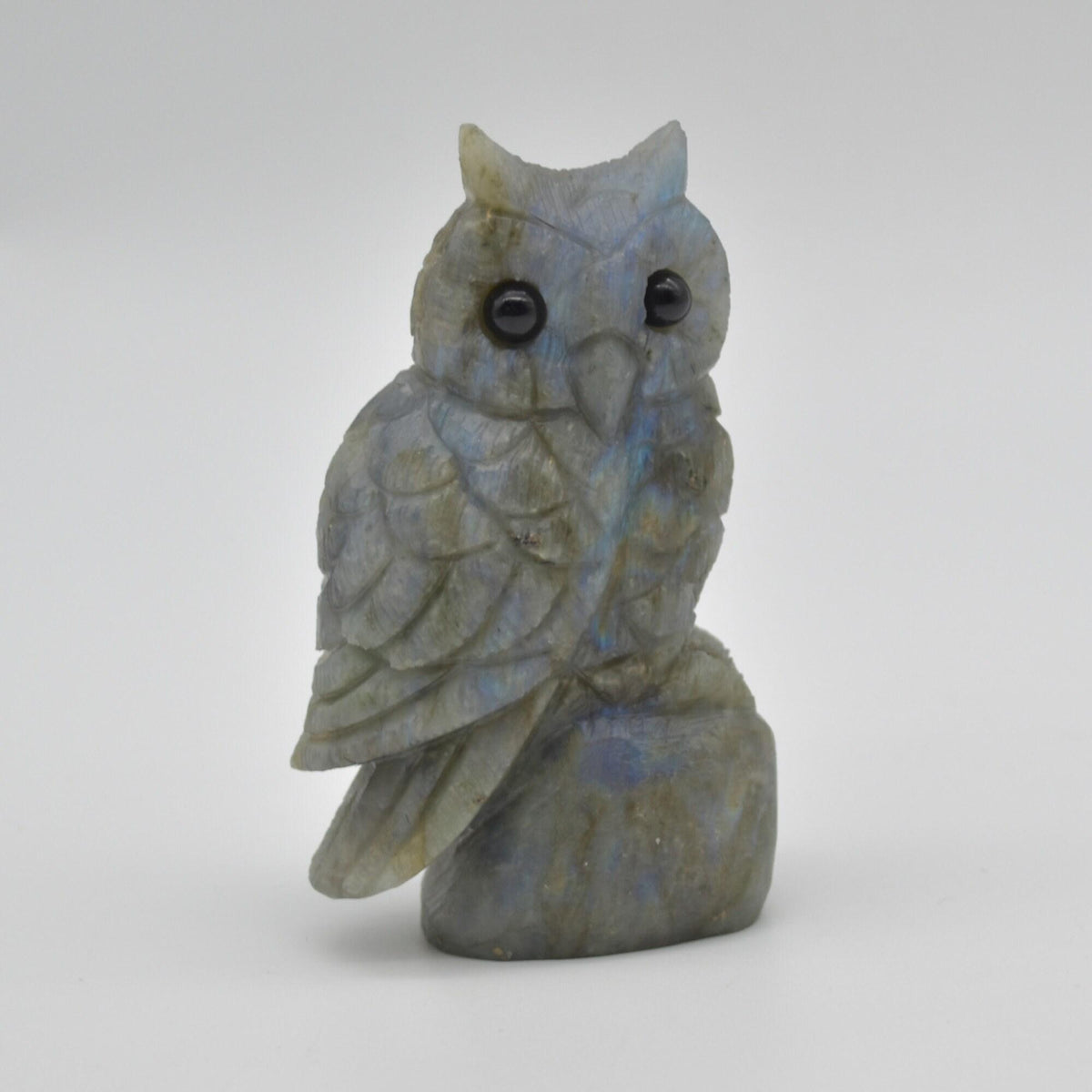 Labradorite Crystal Carved Owl - 10cm - 238 grams #13