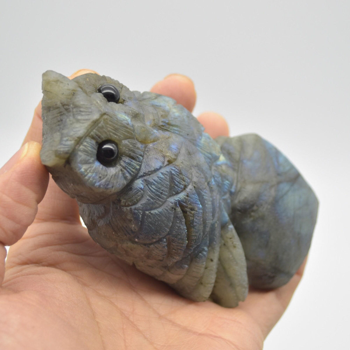 Labradorite Crystal Carved Owl - 11cm - 319 grams #12