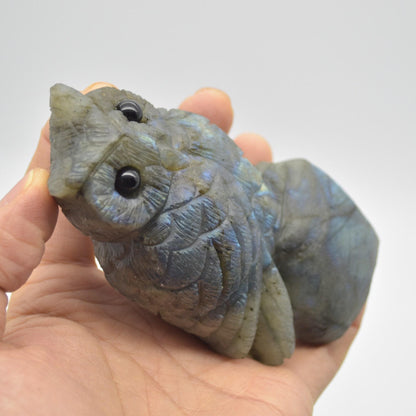 Labradorite Crystal Carved Owl - 11cm - 319 grams #12