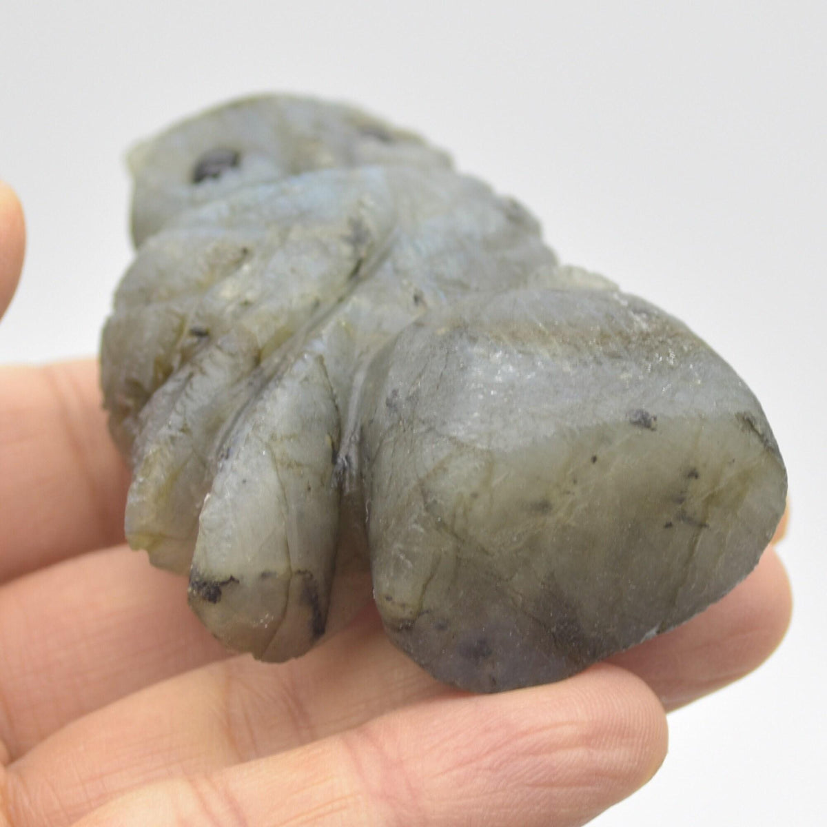 Labradorite Crystal Carved Owl - 8cm - 125 grams #03