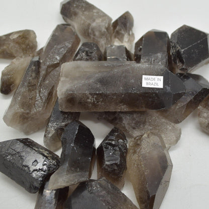 Large Raw Brazil Smoky Quartz Crystal Point Nuggets - Wholesale - 1kg Bag