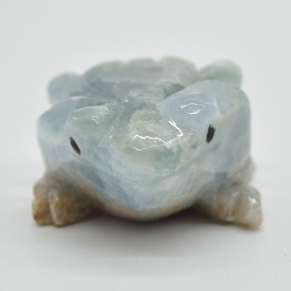 Blue Onyx (Lemurian Aquatine Calcite) Crystal Carved Frog / Toad - 131 grams #02