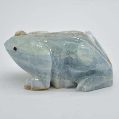 Blue Onyx (Lemurian Aquatine Calcite) Crystal Carved Frog / Toad - 316 grams #01