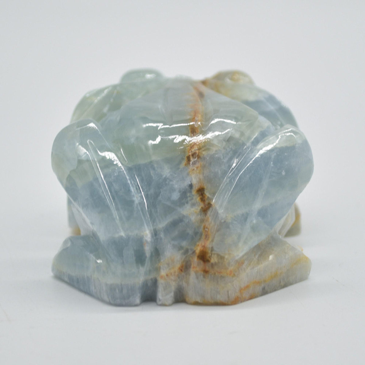 Blue Onyx (Lemurian Aquatine Calcite) Crystal Carved Frog / Toad - 316 grams #01