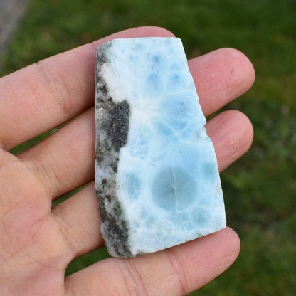 Larimar Dolphin Stone Freeform Raw Slab Slice - 44 grams - #016