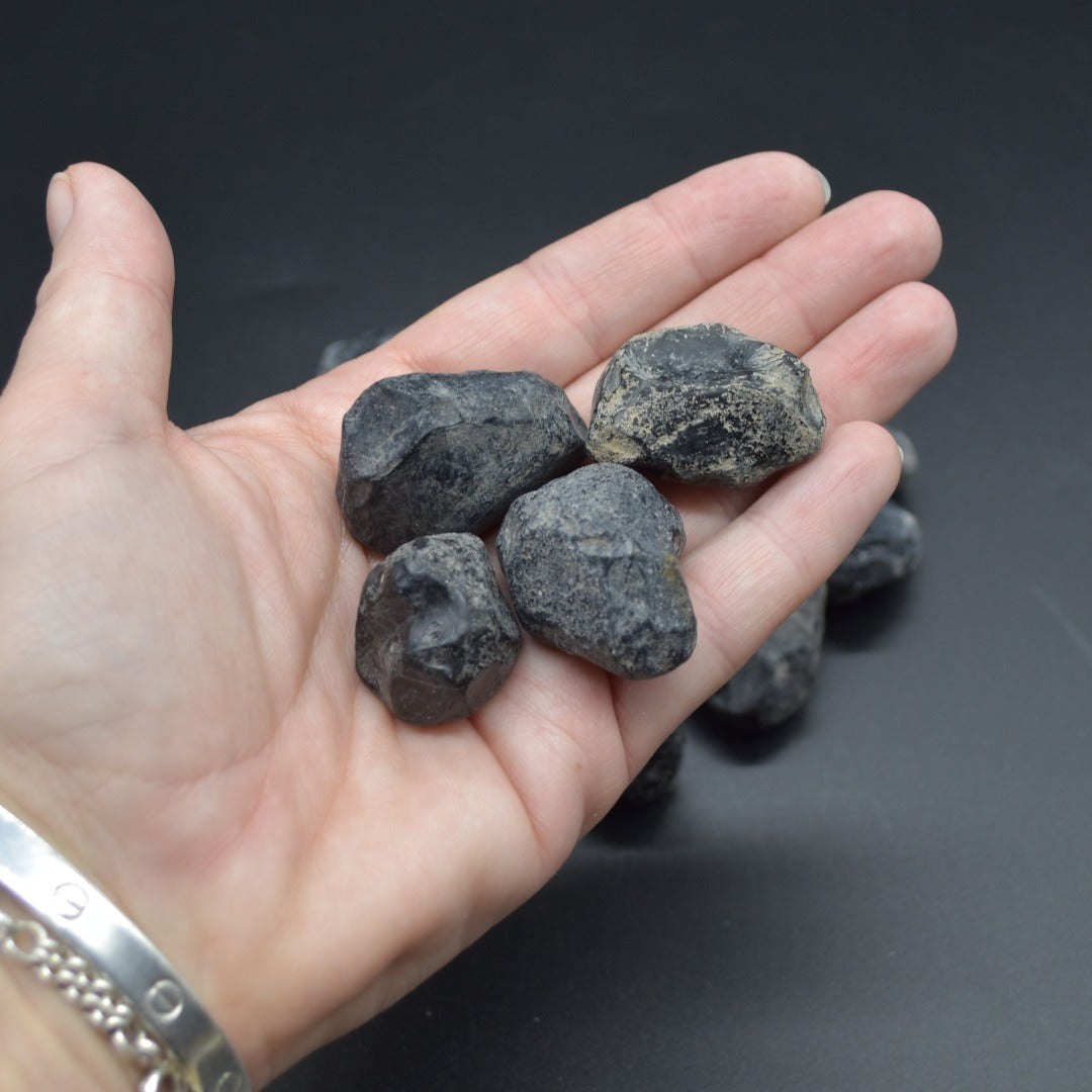 Natural Apache Tear Obsidian Raw Specimen from Arizona, USA - 4 Sizes