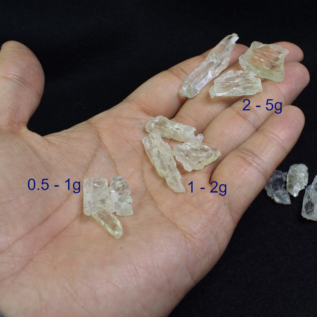 Hiddenite RARE Raw Green Kunzite Crystal Chip Specimens - 3 Sizes - 1 Count