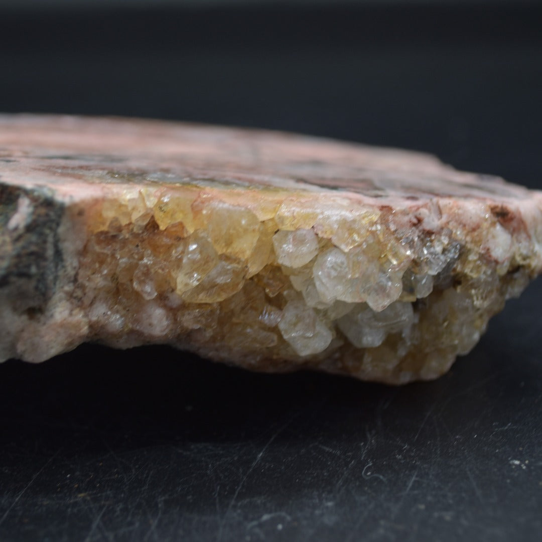 Large Pink Amethyst Crystal Slab, Slice with Stand - 800 grams - 23cm