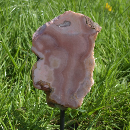 Large Pink Amethyst Crystal Slab, Slice with Stand - 940 grams - 25cm