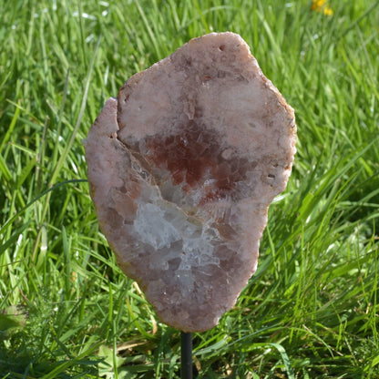 Large Pink Amethyst Crystal Slab, Slice with Stand - 750 grams - 22.5cm