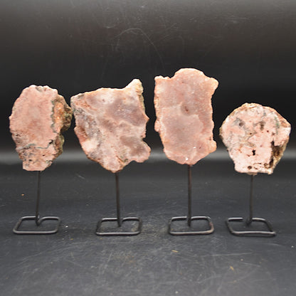 Pink Amethyst Crystal Slab, Slice with Stand - 4 Sizes