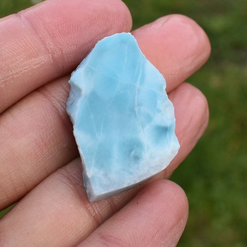 Larimar Dolphin Stone Freeform Raw Slab Slice - 13 grams - #032