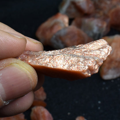 Top Grade Raw Sunstone Heliolite Crystal Nuggets from India - 5 Options - 1 Count