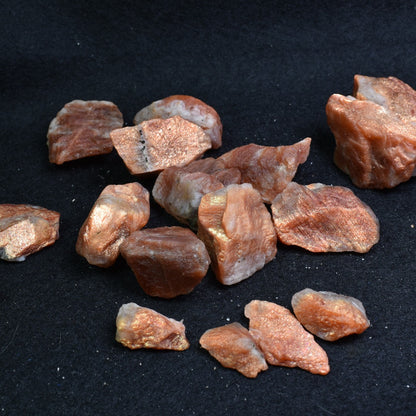 Top Grade Raw Sunstone Heliolite Crystal Nuggets from India - 5 Options - 1 Count