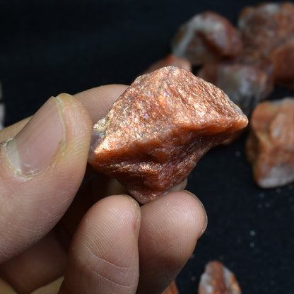 Top Grade Raw Sunstone Heliolite Crystal Nuggets from India - 5 Options - 1 Count