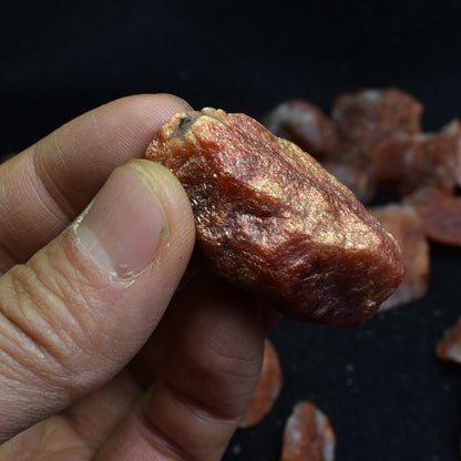 Top Grade Raw Sunstone Heliolite Crystal Nuggets from India - 5 Options - 1 Count