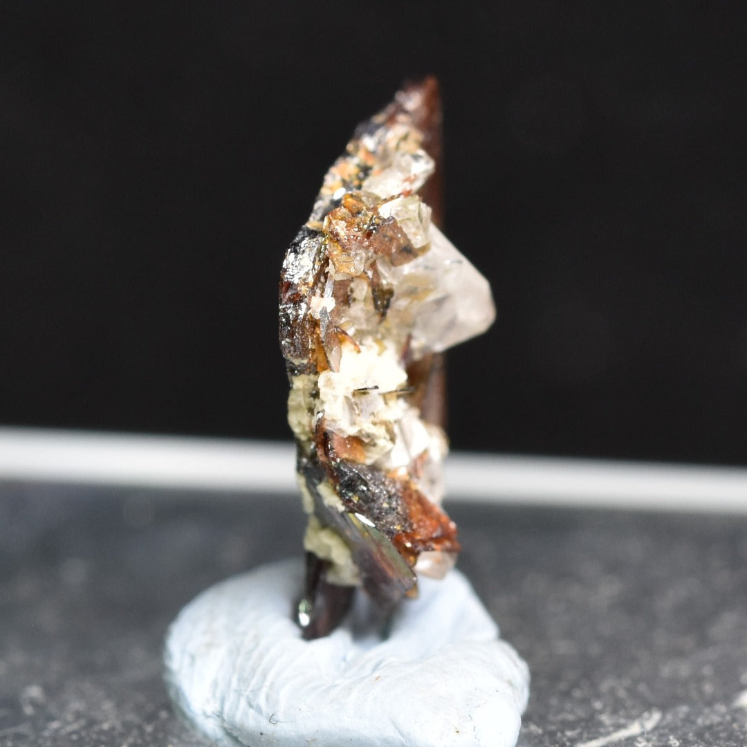 Red Brookite Crystal Specimen with Quartz RARE from Pakistan - 3ct, 0.51grams - 1.2cm