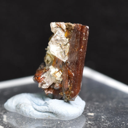 Red Brookite Crystal Specimen with Quartz RARE from Pakistan - 3ct, 0.51grams - 1.2cm