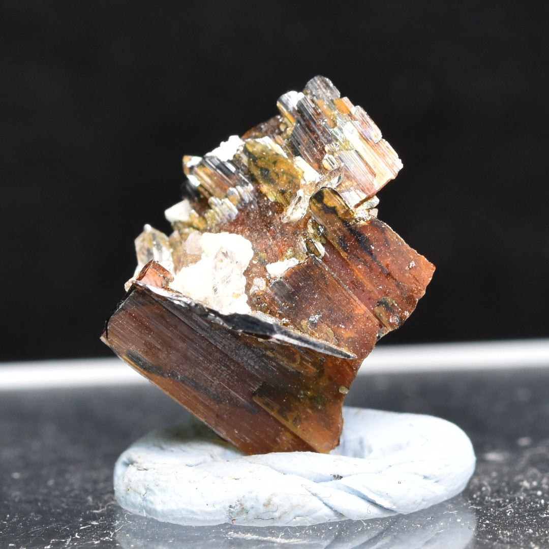 Red Brookite Crystal Specimen with Quartz RARE from Pakistan - 2ct, 0.47grams - 1.2cm
