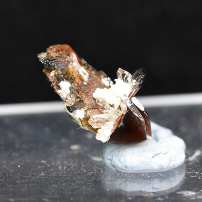 Red Brookite Crystal Specimen with Quartz RARE from Pakistan - 2ct, 0.47grams - 1.2cm