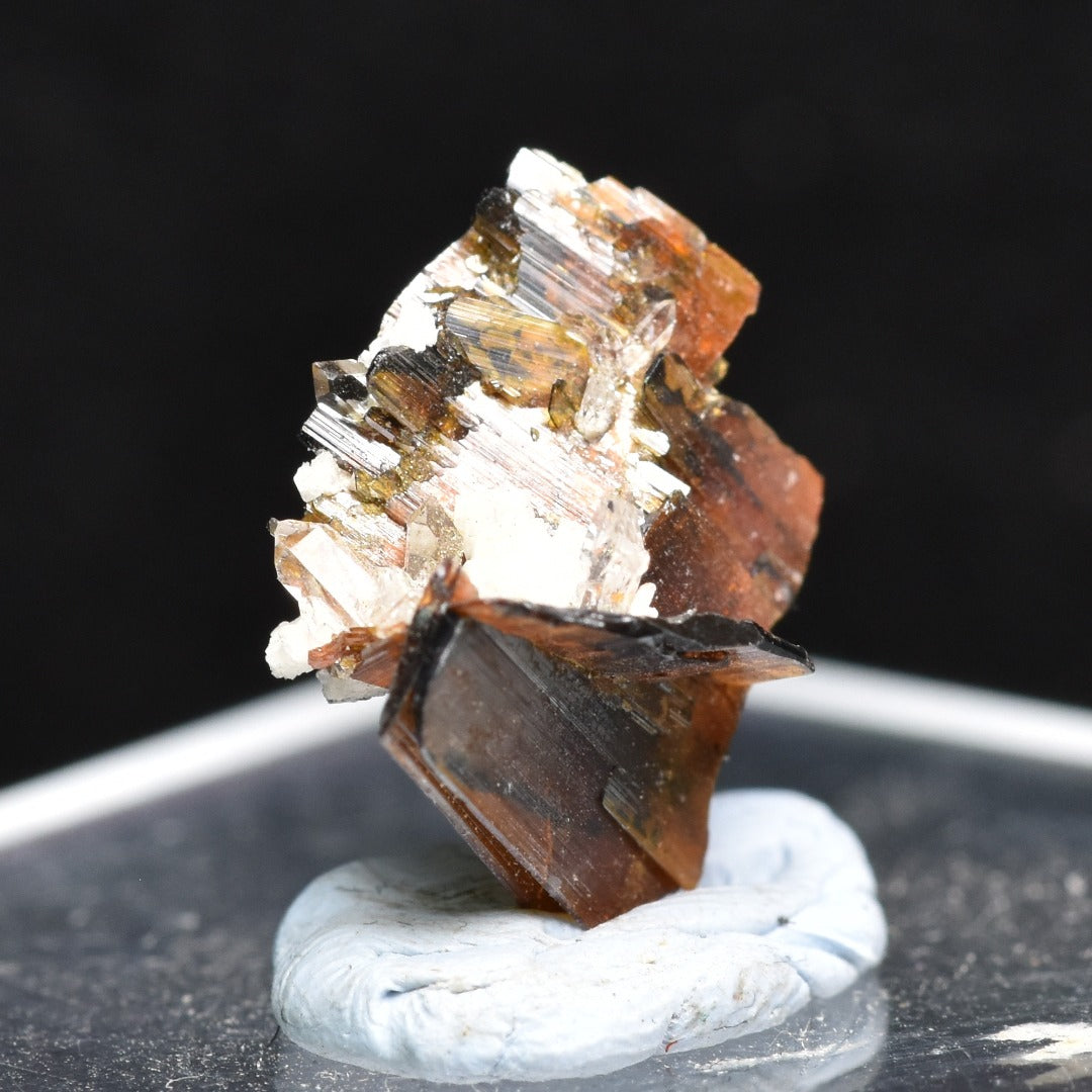 Red Brookite Crystal Specimen with Quartz RARE from Pakistan - 2ct, 0.47grams - 1.2cm