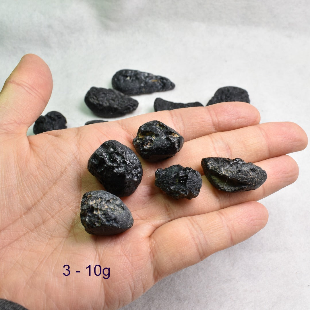 Black Tibetan Tektite Raw Rough Indochinite from Vietnam - 1 Count - 2 Sizes