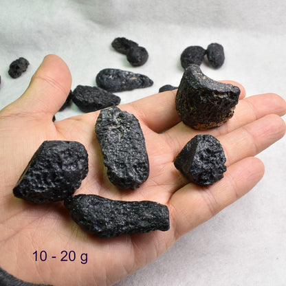 Black Tibetan Tektite Raw Rough Indochinite from Vietnam - 1 Count - 2 Sizes