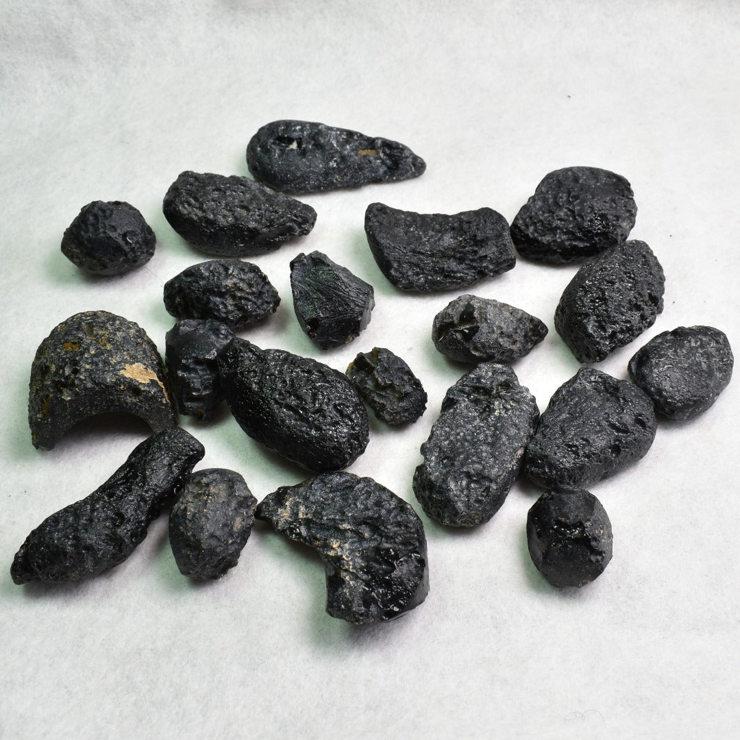Black Tibetan Tektite Raw Rough Indochinite from Vietnam - 1 Count - 2 Sizes