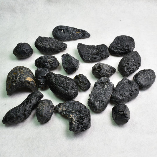 Black Tibetan Tektite Raw Rough Indochinite from Vietnam - 1 Count - 2 Sizes