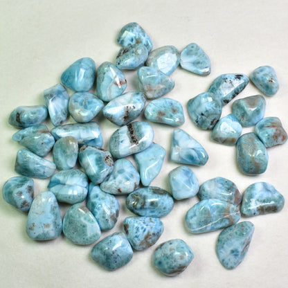 Larimar AA Dolphin Stone Tumbled Stones from Dominican Republic -1 Count