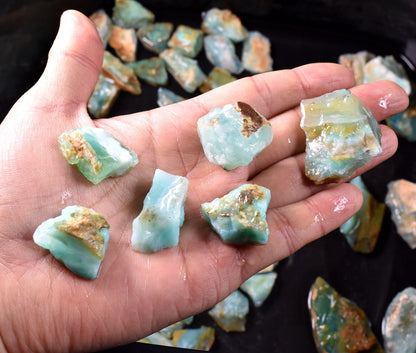 Peruvian Blue Opal Raw Rough, Andean Opal, Crystal Specimen AA Grade - 5 Options