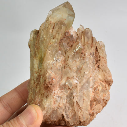 Genuine Natural Kundalini Citrine Quartz Cluster from Lwena (Luena) DR Congo - 355 grams - 10cm