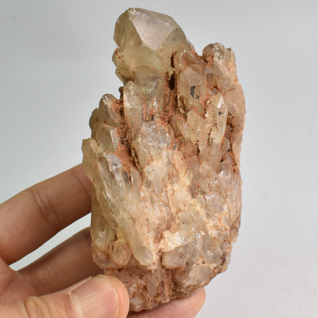 Genuine Natural Kundalini Citrine Quartz Cluster from Lwena (Luena) DR Congo - 355 grams - 10cm
