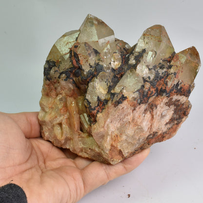Genuine Natural Kundalini Citrine Quartz Cluster from Lwena (Luena) DR Congo - 864 grams - 9.6cm