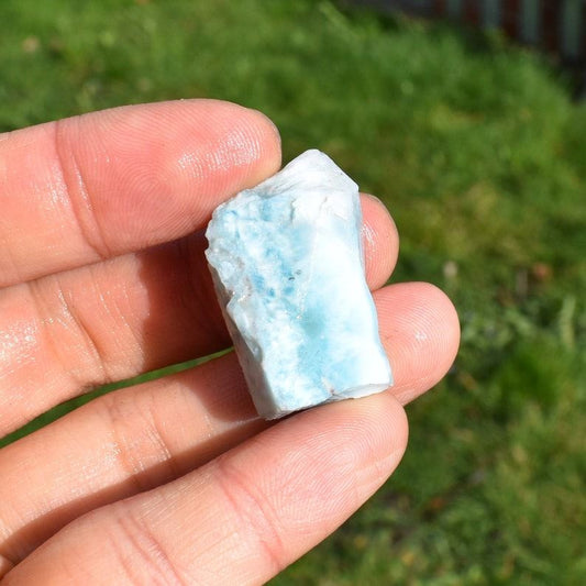 Larimar Dolphin Stone Freeform Raw Slab Slice - 10 grams - #07