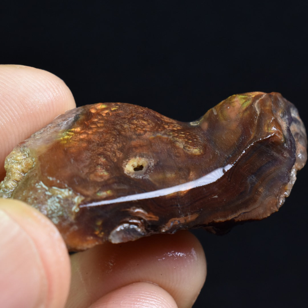 Mexican Rough Raw Fire Agate Specimen Rock - Top Grade - 69ct #49