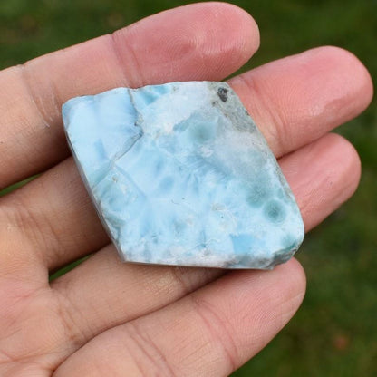 Larimar Dolphin Stone Freeform Raw Slab Slice - 23 grams - #017