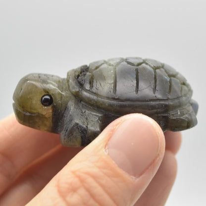 Labradorite Turtle - 5cm x 3.5cm x 2.5cm - 54 grams