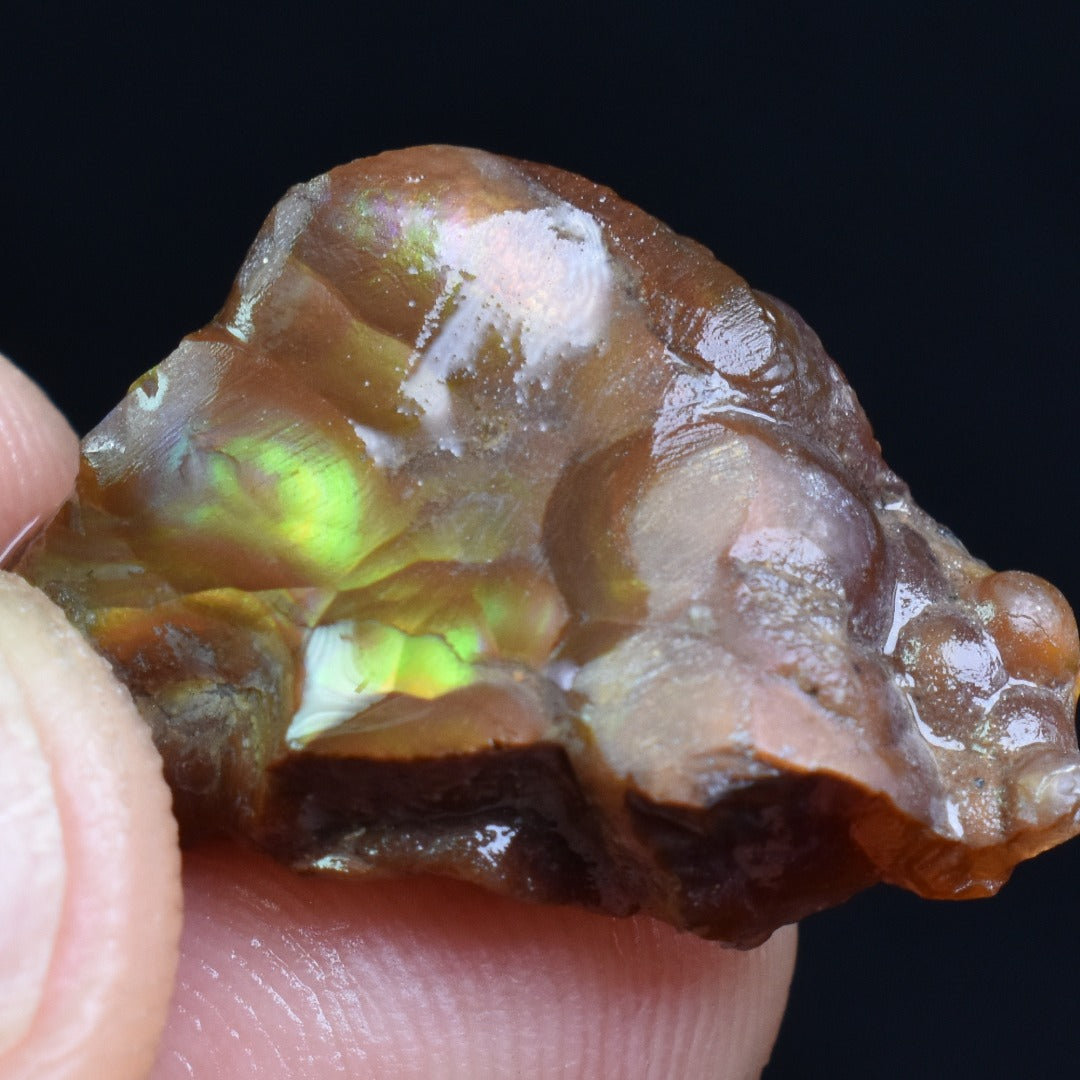 Mexican Rough Raw Fire Agate Specimen Rock - Top Grade - 14ct #72