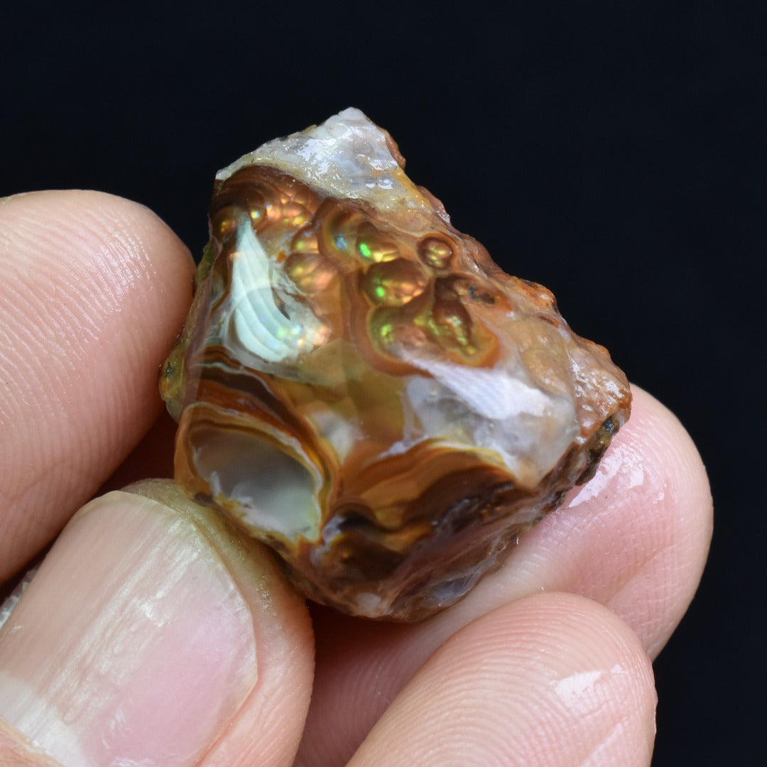 Mexican Rough Raw Fire Agate Specimen Rock - Top Grade - 41ct #73
