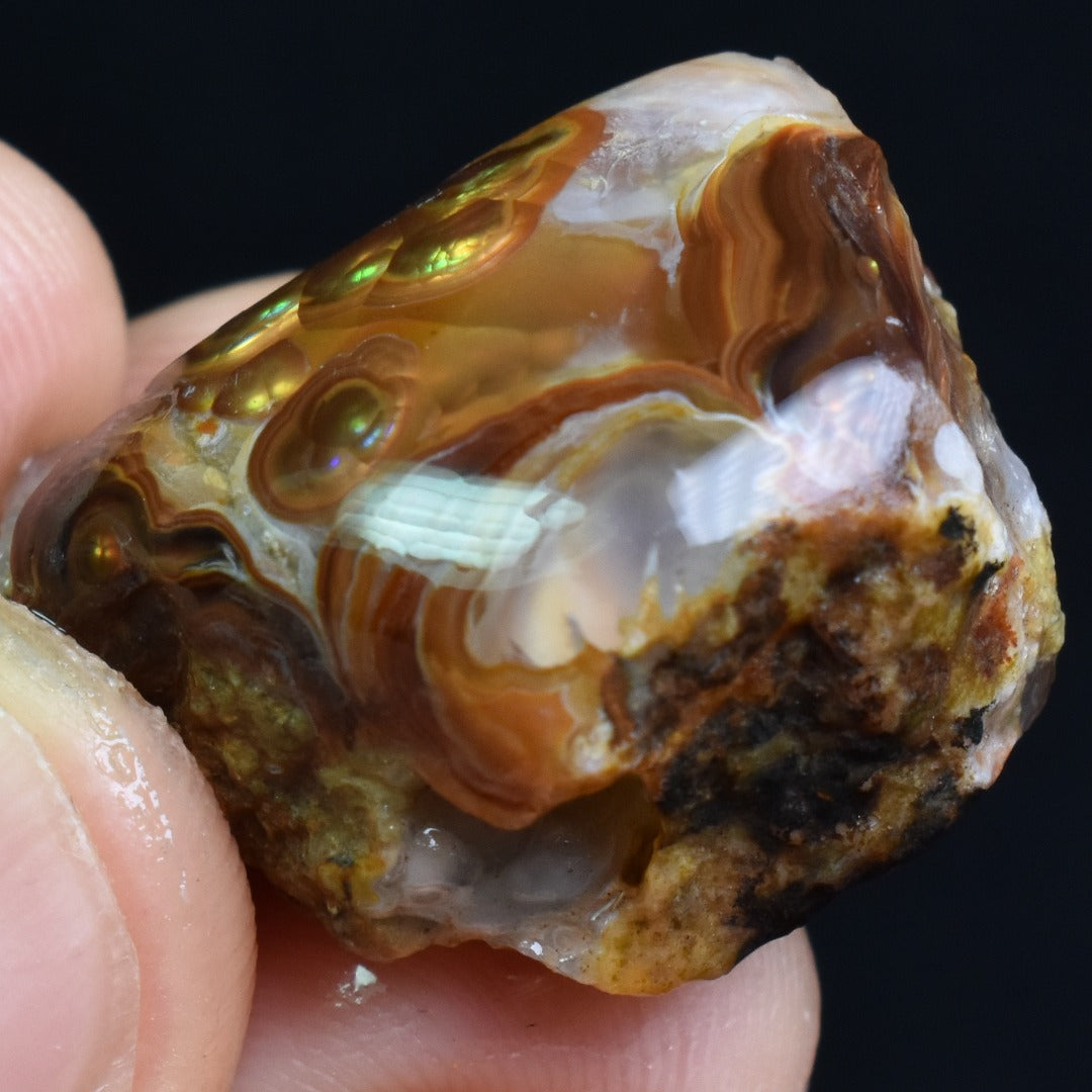 Mexican Rough Raw Fire Agate Specimen Rock - Top Grade - 41ct #73