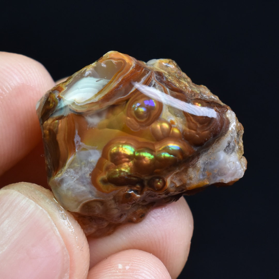 Mexican Rough Raw Fire Agate Specimen Rock - Top Grade - 41ct #73