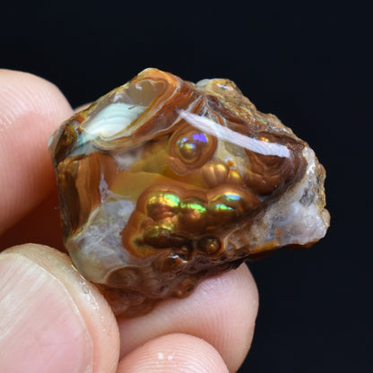 Mexican Rough Raw Fire Agate Specimen Rock - Top Grade - 41ct #73
