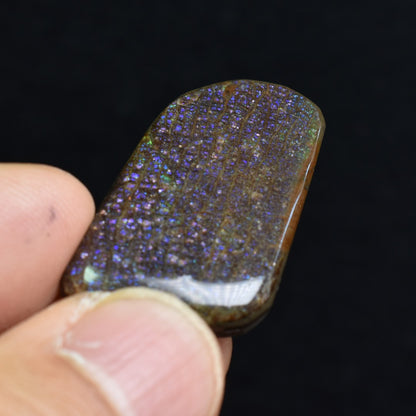 Canadian Natural Ammolite, Ammonite Freeform Polished Cabochon Specimen - 3.2cm x 1.9cm - 5.2 grams