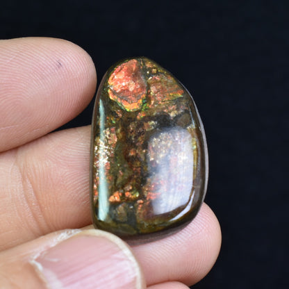 Canadian Natural Ammolite, Ammonite Freeform Polished Cabochon Specimen - 2.8cm x 1.8cm - 3.1 grams