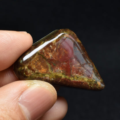 Canadian Natural Ammolite, Ammonite Freeform Polished Cabochon Specimen - 3.9cm x 2.3cm - 9.8 grams