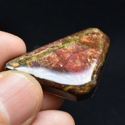 Canadian Natural Ammolite, Ammonite Freeform Polished Cabochon Specimen - 3.9cm x 2.3cm - 9.8 grams