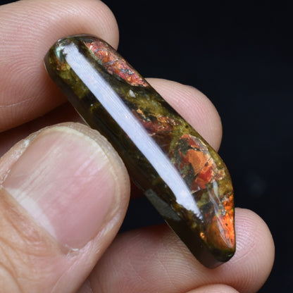 Canadian Natural Ammolite, Ammonite Freeform Polished Cabochon Specimen - 3.7cm x 1.7cm - 5.2 grams