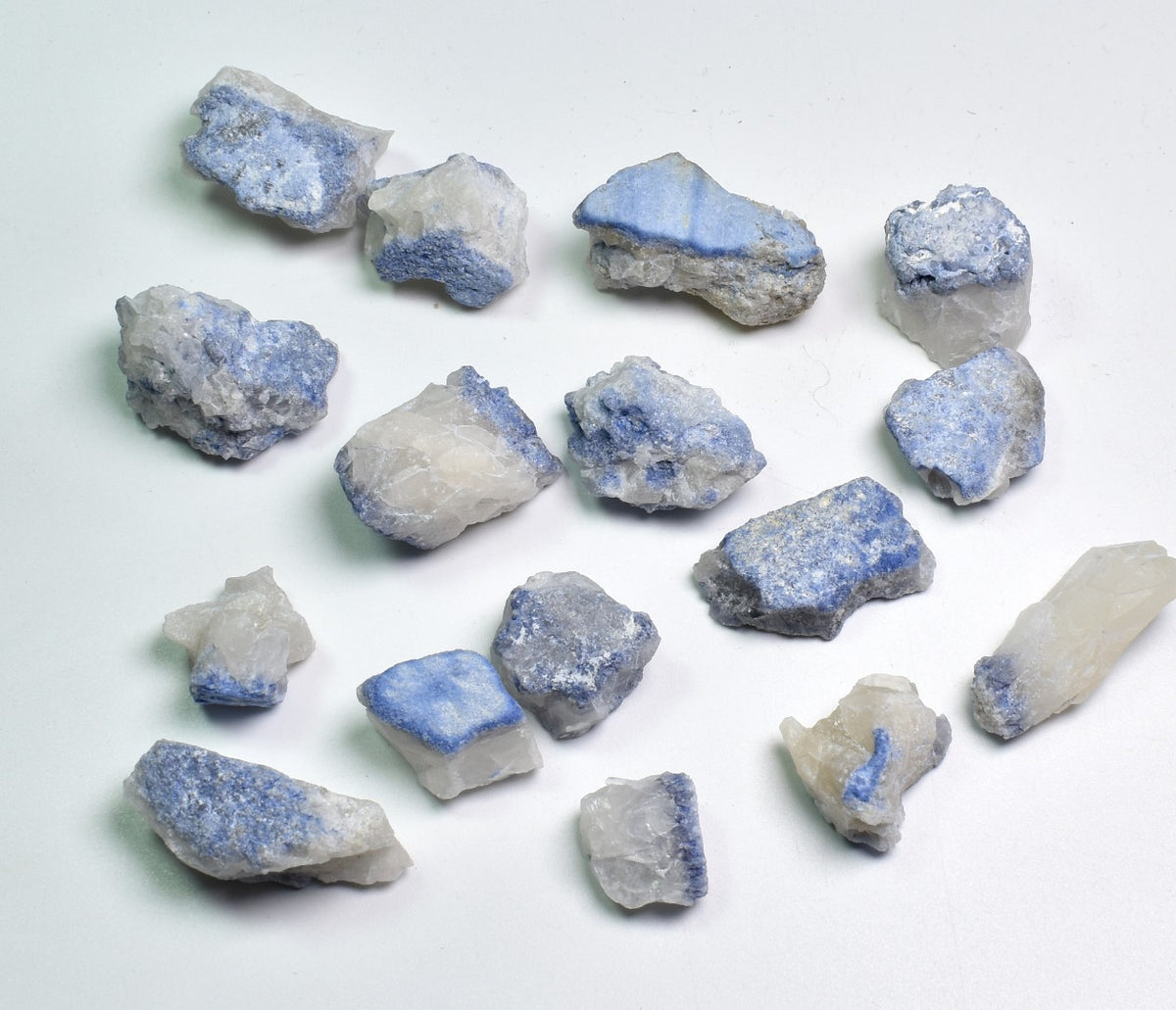 Natural Dumortierite on Quartz Raw Crystal Nuggets from Brazil - 3 Sizes